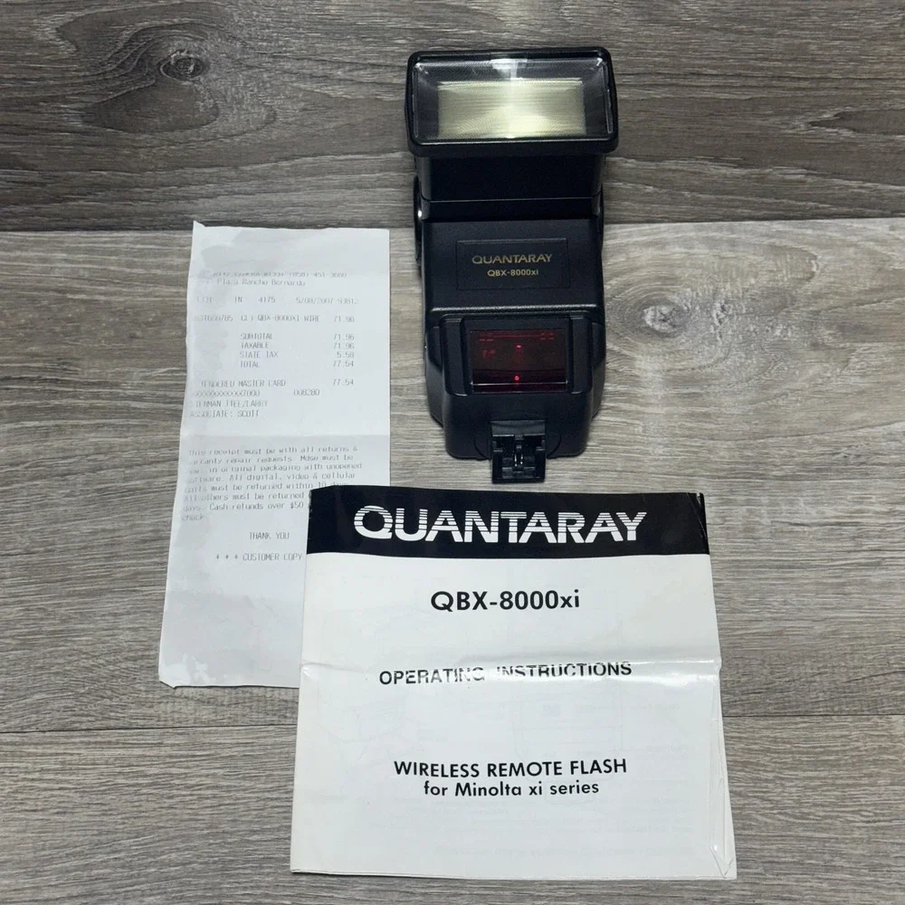 Vintage Quantaray QBX-8000xi Wireless‎ TTL Flash for Minolta xi Maxxum Dynax